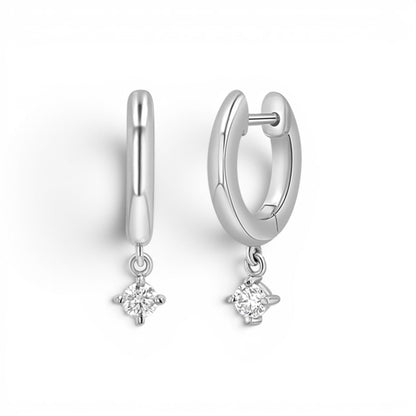 Diamond Charm Drop Huggies - Lotus Diamond