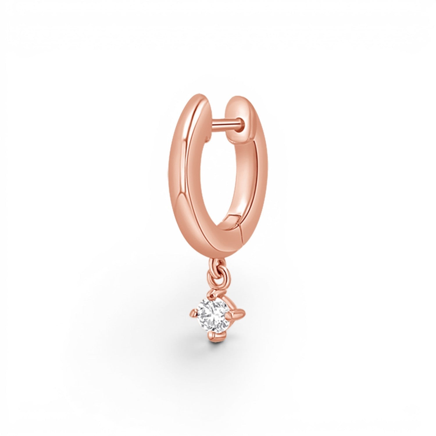 Diamond Charm Drop Huggies - Lotus Diamond