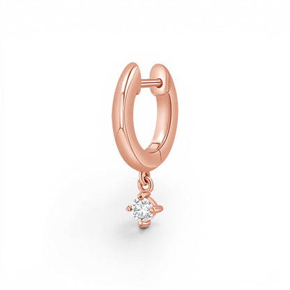 Diamond Charm Drop Huggies - Lotus Diamond