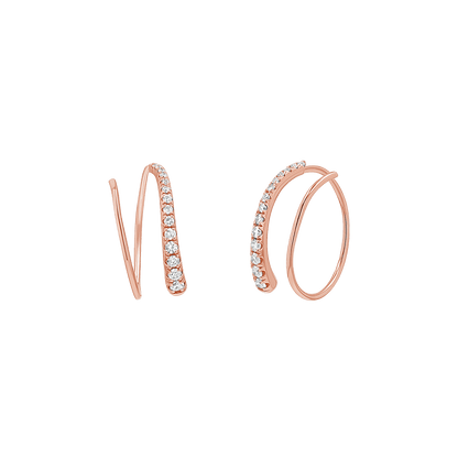 Diamond Coil Hoop Earrings - Lotus Diamond