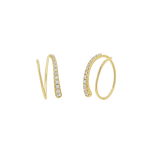 Diamond Coil Hoop Earrings - Lotus Diamond