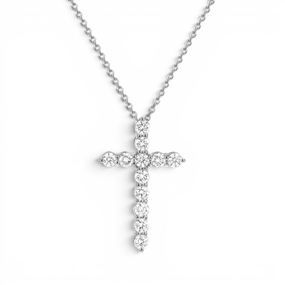 Diamond Cross Necklace - Lotus Diamond