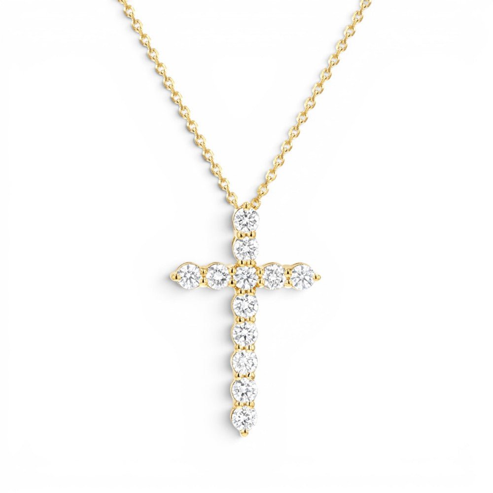 Diamond Cross Necklace - Lotus Diamond