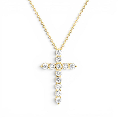 Diamond Cross Necklace - Lotus Diamond