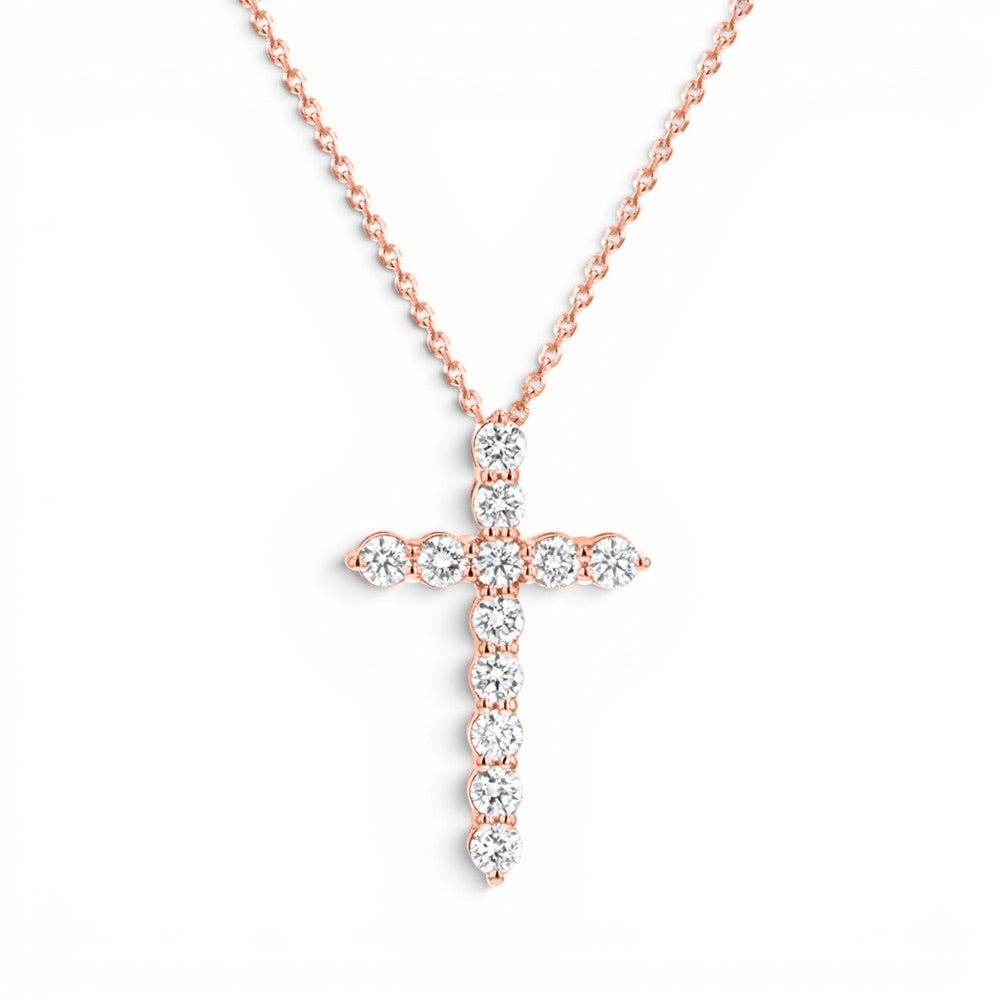 Diamond Cross Necklace - Lotus Diamond