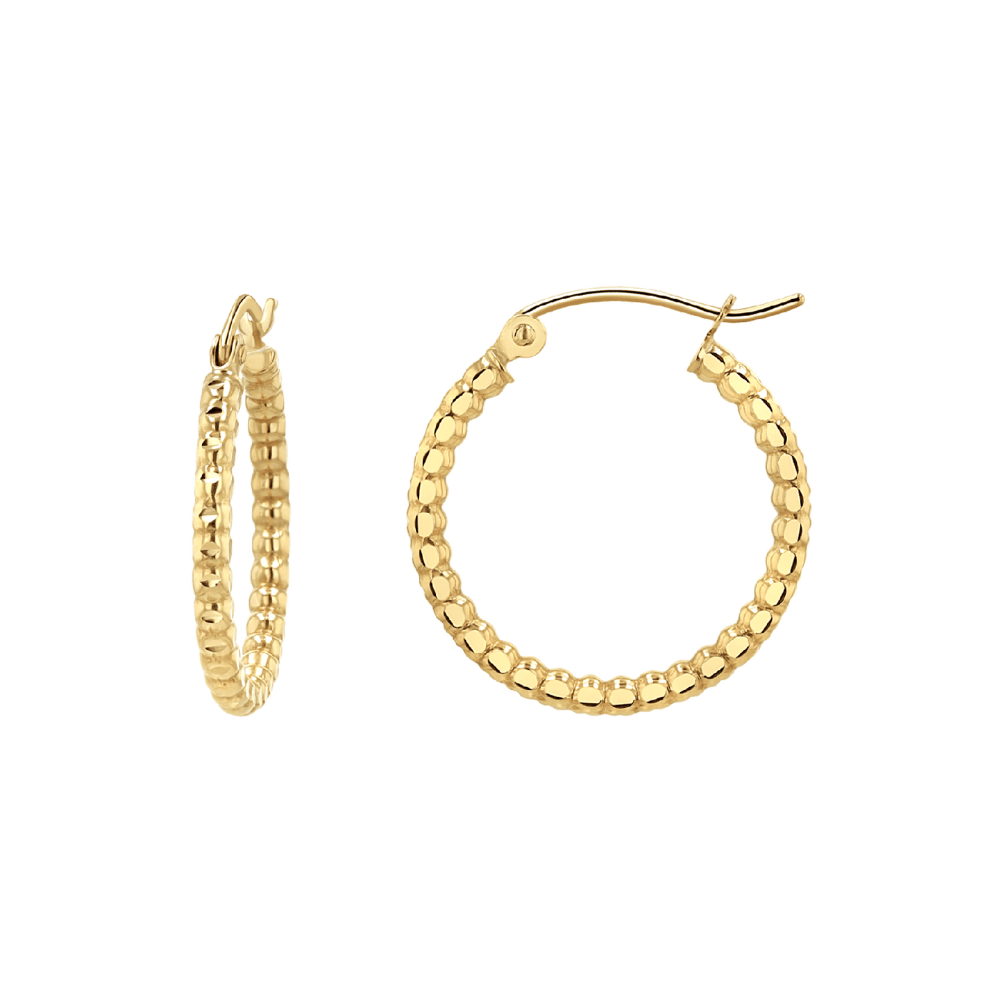 Diamond Cut Bead Hoop Earrings - Lotus Diamond
