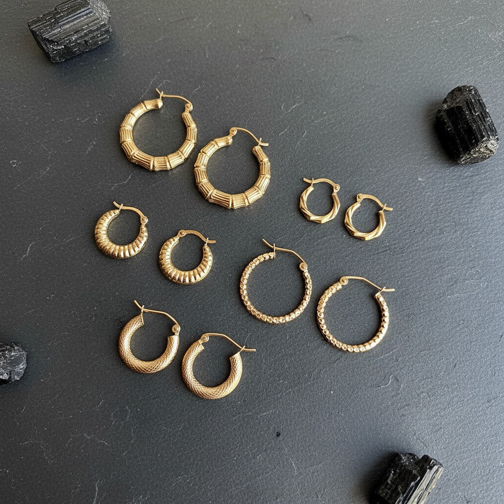 Diamond Cut Bead Hoop Earrings - Lotus Diamond