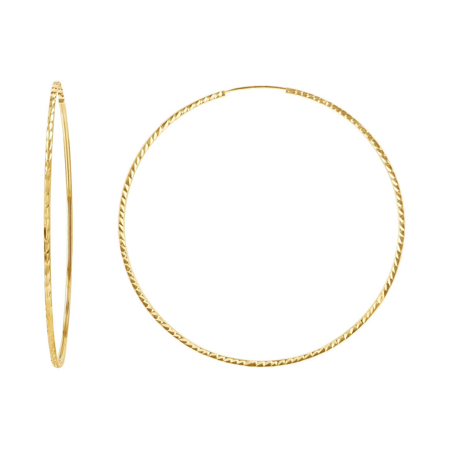 Diamond Cut Endless Hoop Earrings - Lotus Diamond