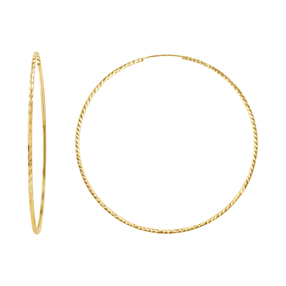 Diamond Cut Endless Hoop Earrings - Lotus Diamond
