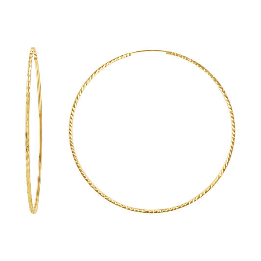Diamond Cut Endless Hoop Earrings - Lotus Diamond