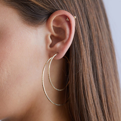 Diamond Cut Endless Hoop Earrings - Lotus Diamond