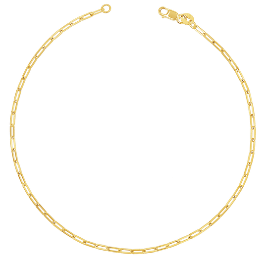 Diamond Cut Paper Clip Anklet - Lotus Diamond