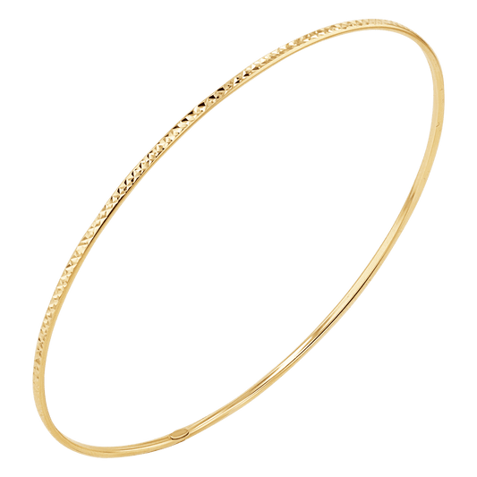 Diamond Cut Wire Bangle - Lotus Diamond