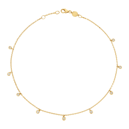 Diamond Drop Anklet - Lotus Diamond