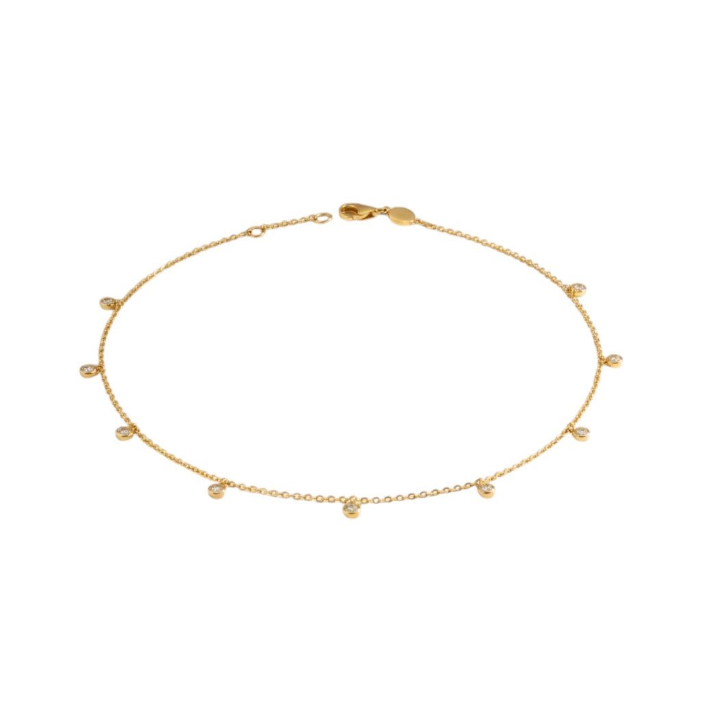 Diamond Drop Anklet - Lotus Diamond