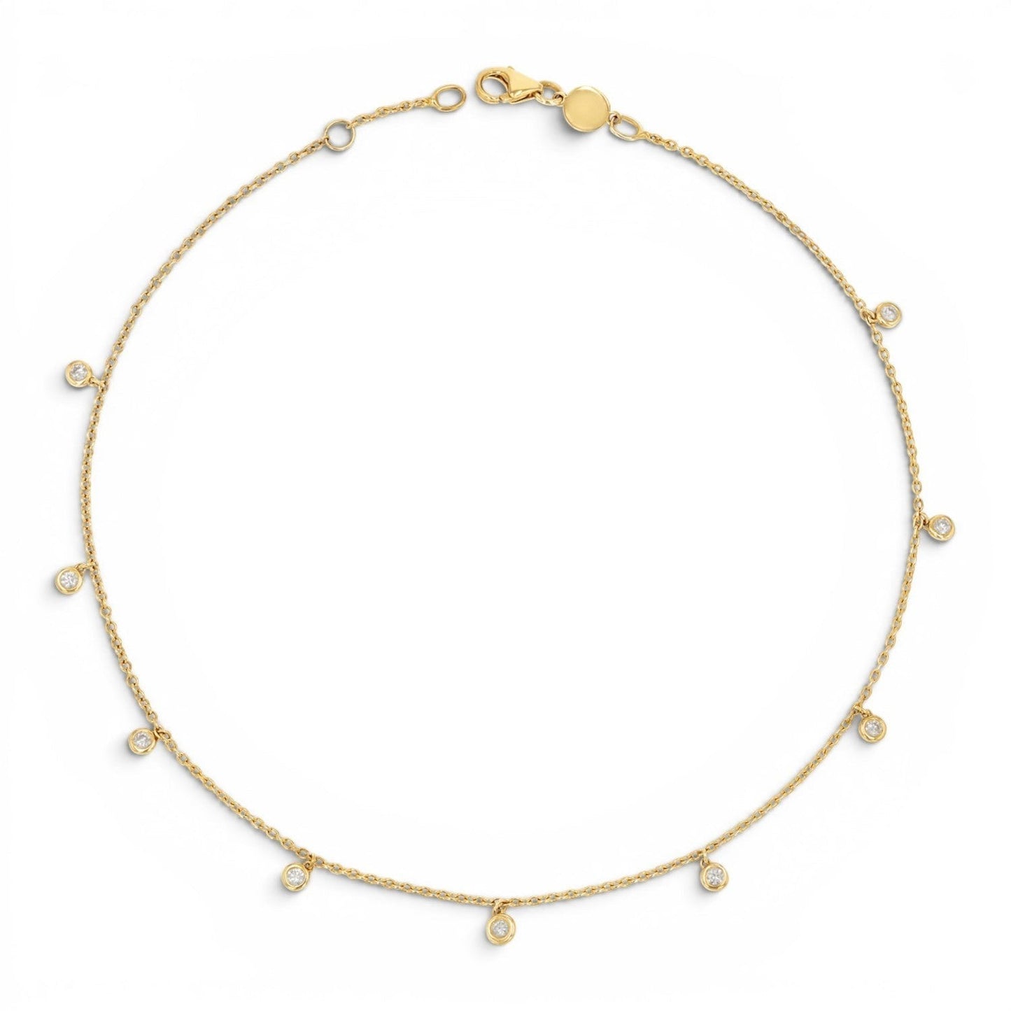 Diamond Drop Anklet - Lotus Diamond