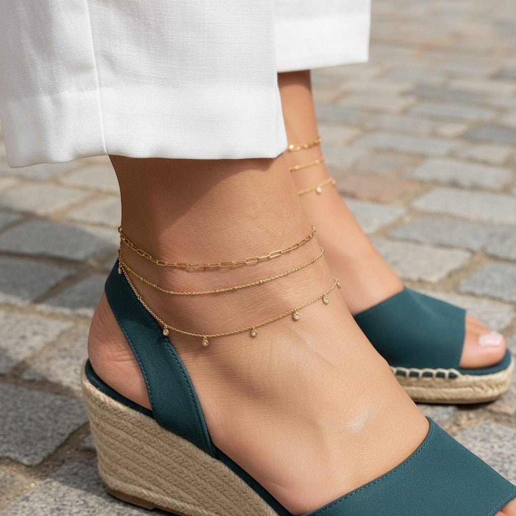 Diamond Drop Anklet - Lotus Diamond