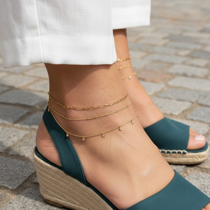 Diamond Drop Anklet - Lotus Diamond