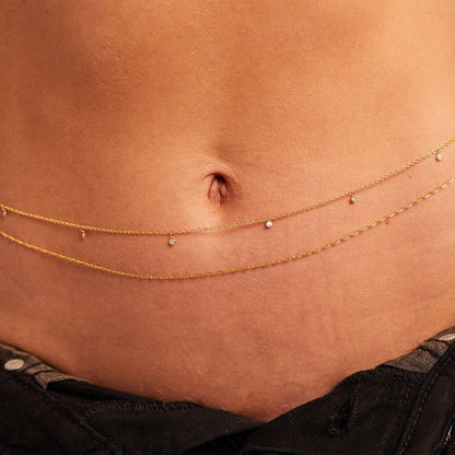 Diamond Drop Belly Chain - Lotus Diamond