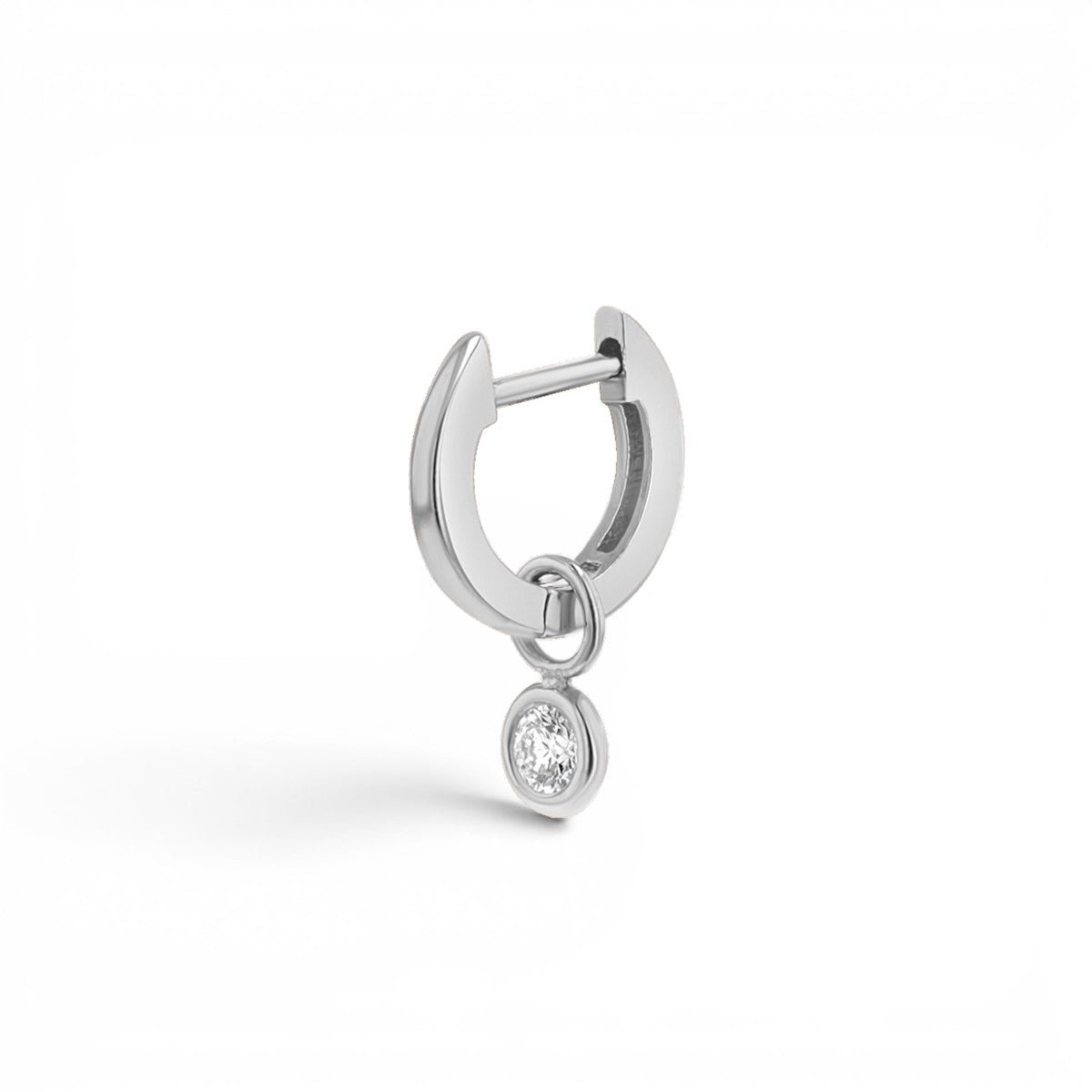 Diamond Drop Huggies Hoops - Lotus Diamond