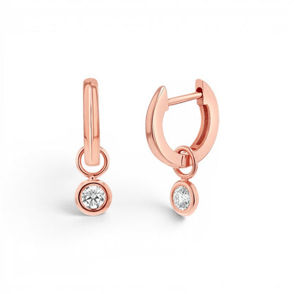 Diamond Drop Huggies Hoops - Lotus Diamond