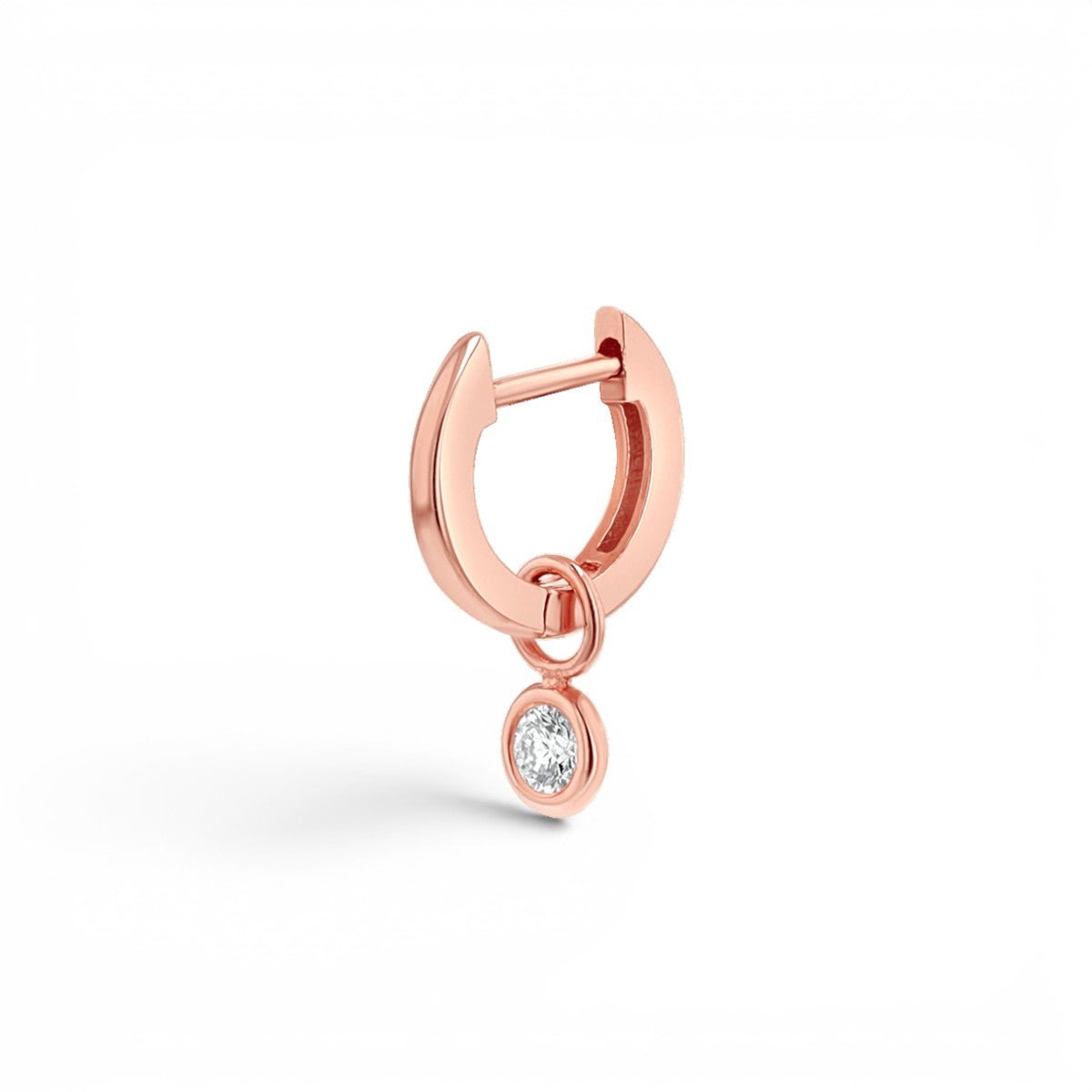 Diamond Drop Huggies Hoops - Lotus Diamond