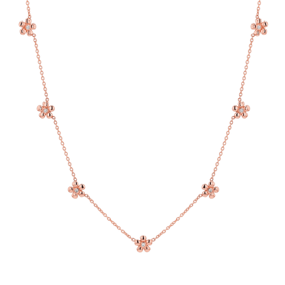 Diamond Flower Chain Necklace - Lotus Diamond