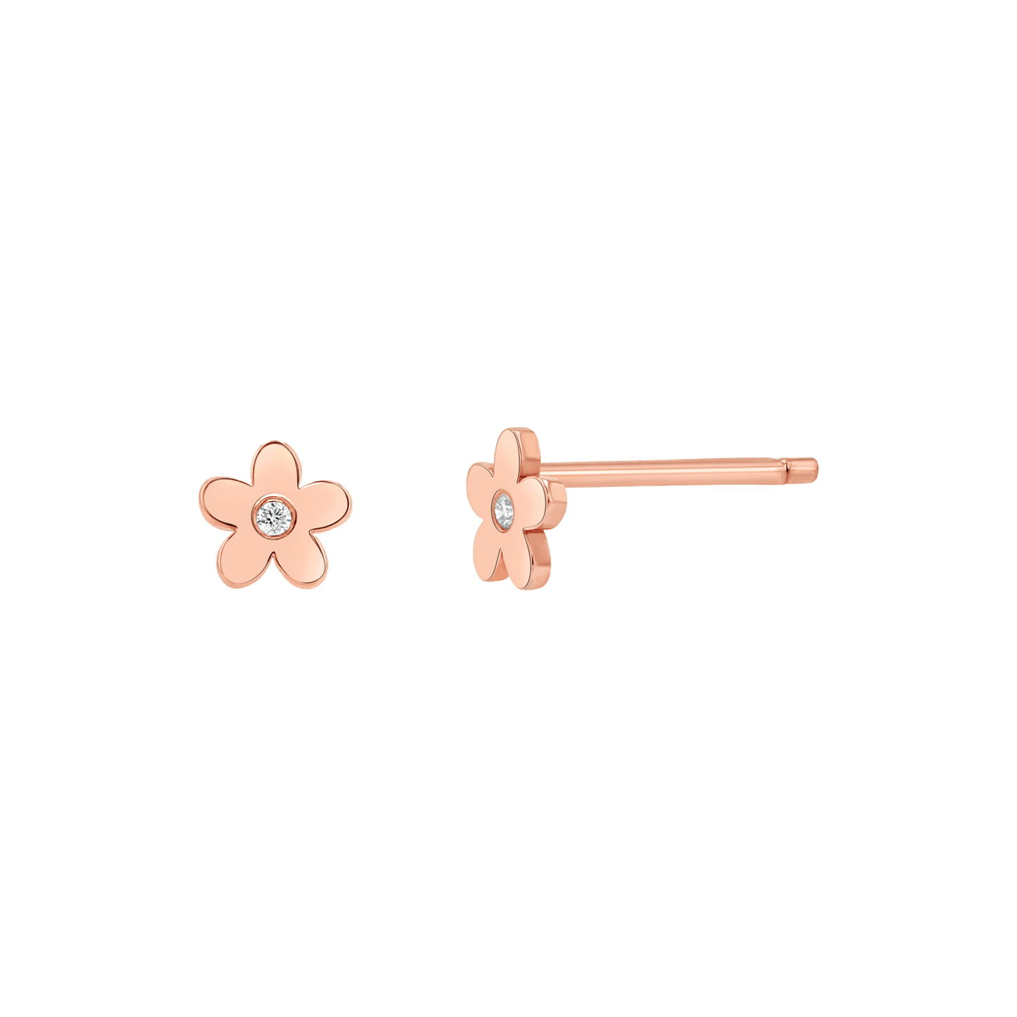 Diamond Flower Stud Earrings - Lotus Diamond