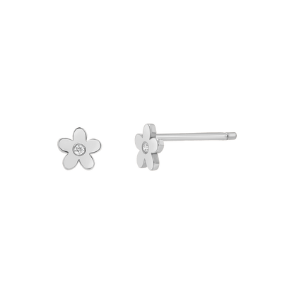 Diamond Flower Stud Earrings - Lotus Diamond