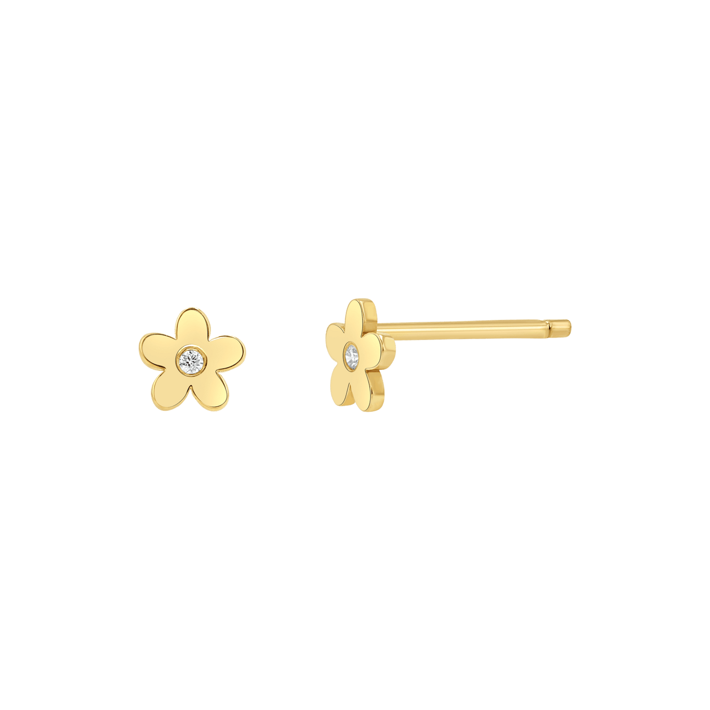 Diamond Flower Stud Earrings - Lotus Diamond