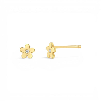Diamond Flower Stud Earrings - Lotus Diamond