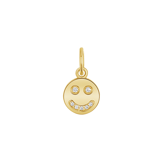 Diamond Happy Face Charm - Lotus Diamond