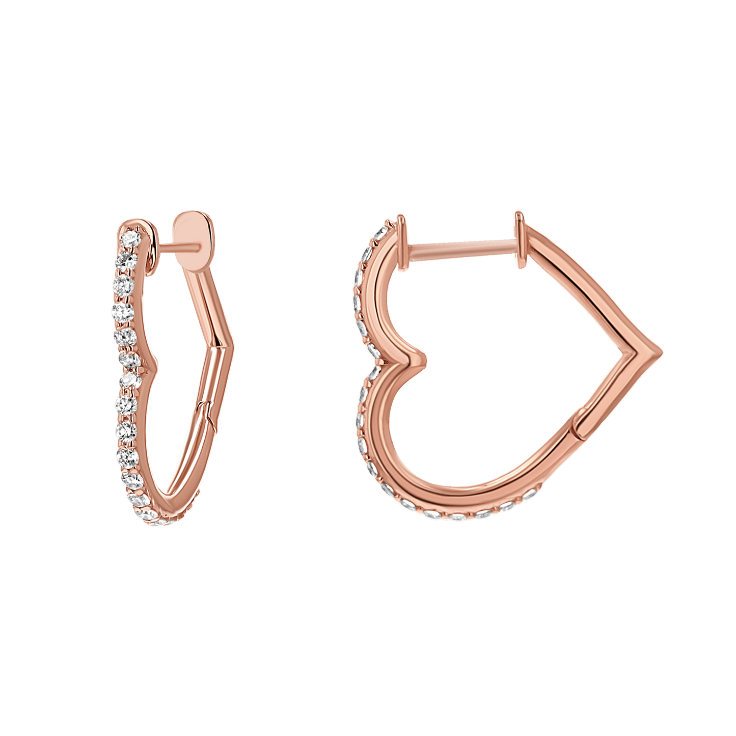 Diamond Heart Hoops - Lotus Diamond