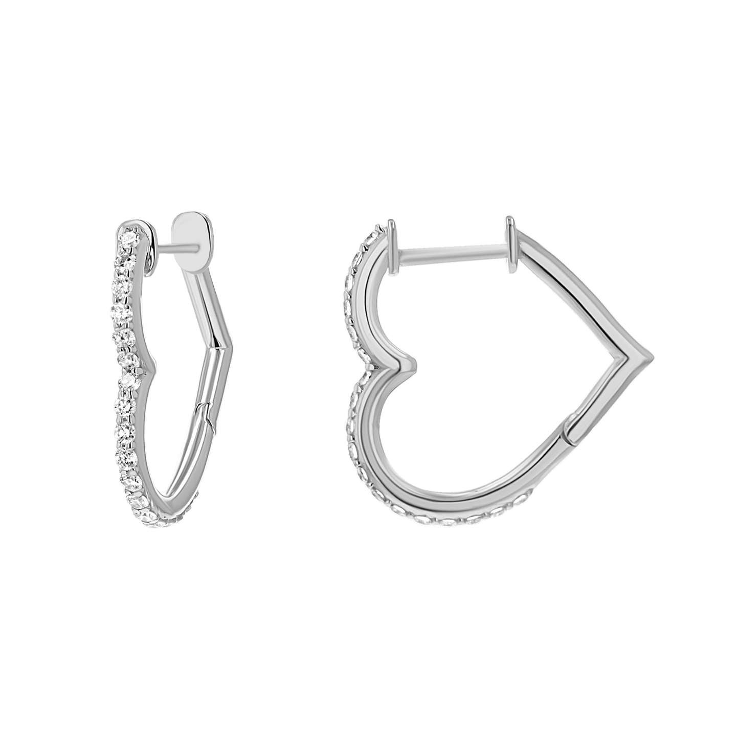 Diamond Heart Hoops - Lotus Diamond