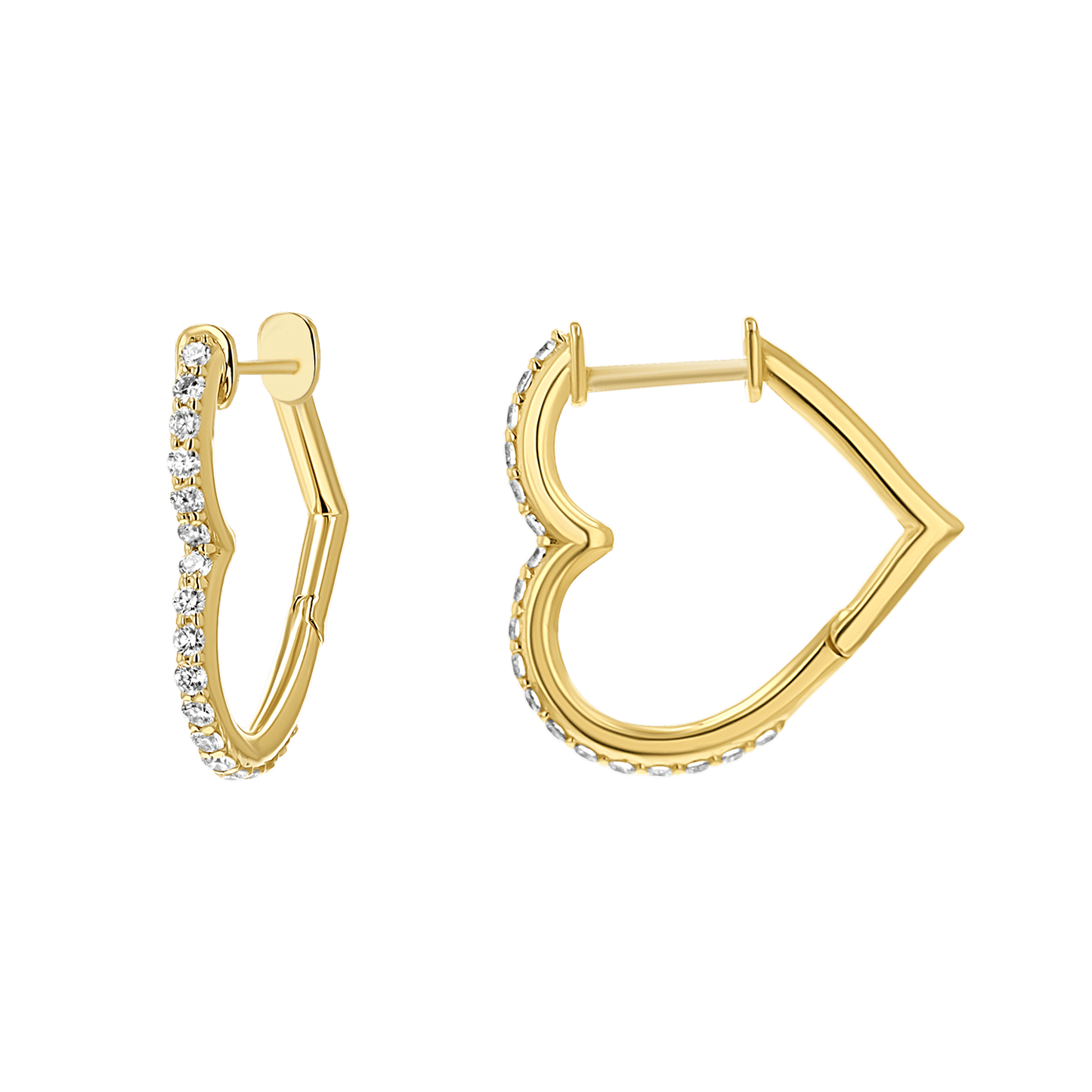 Diamond Heart Hoops - Lotus Diamond