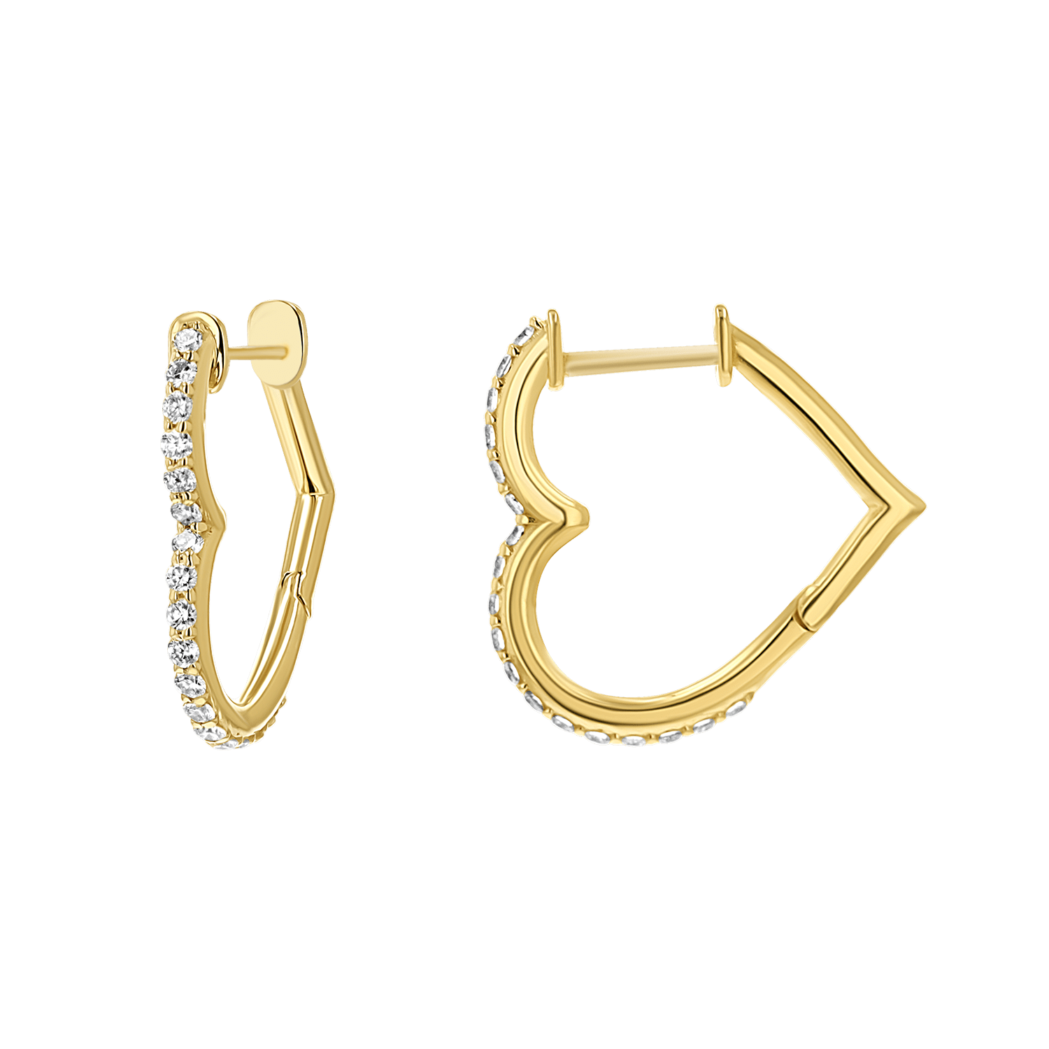 Diamond Heart Hoops - Lotus Diamond
