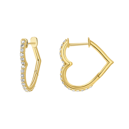 Diamond Heart Hoops - Lotus Diamond