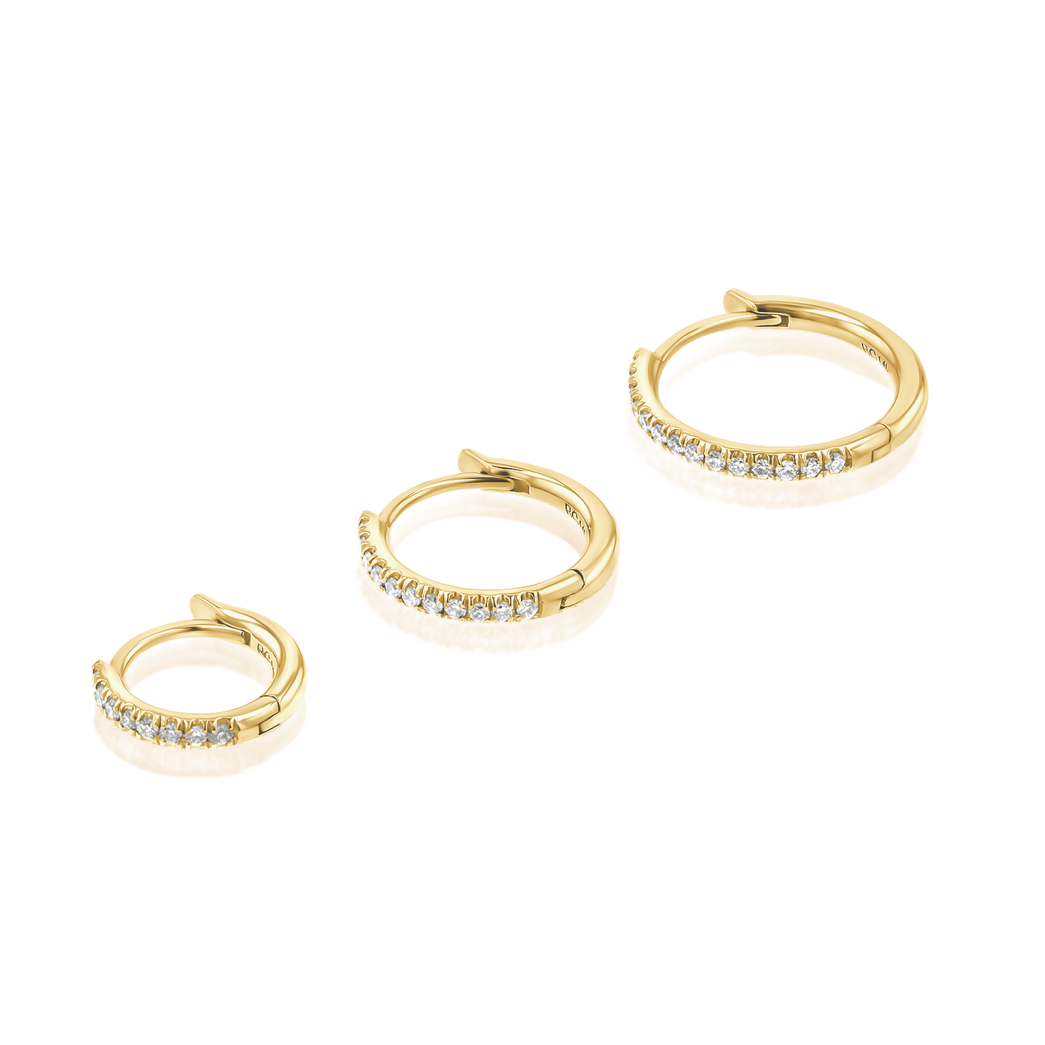 Diamond Huggie Hoop Earrings - Lotus Diamond