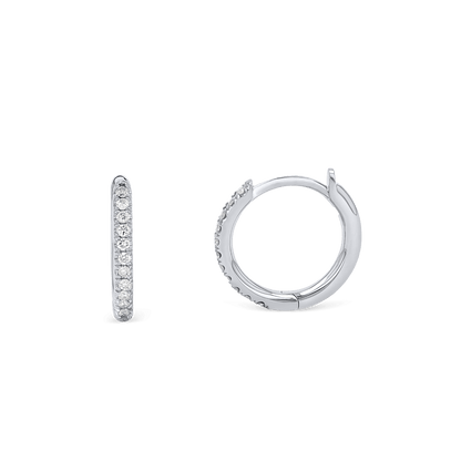 Diamond Huggie Hoop Earrings - Lotus Diamond