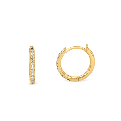 Diamond Huggie Hoop Earrings - Lotus Diamond
