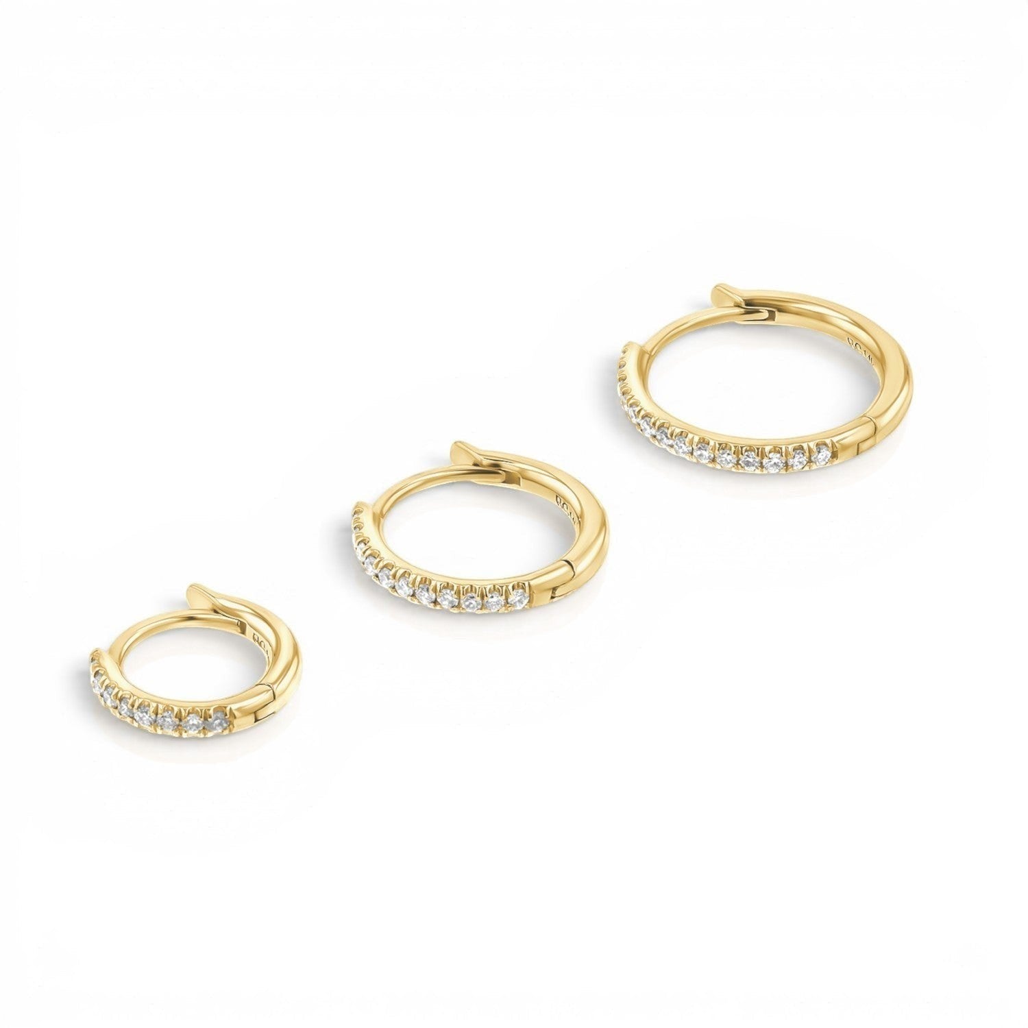Diamond Huggie Hoop Earrings - Lotus Diamond