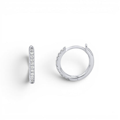 Diamond Huggie Hoop Earrings - Lotus Diamond