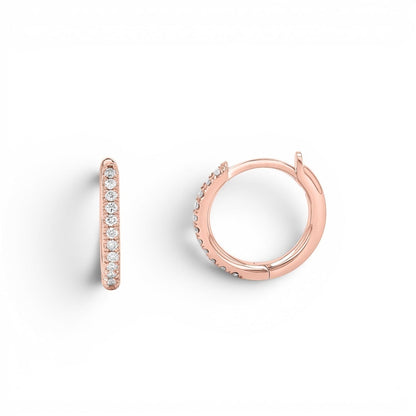 Diamond Huggie Hoop Earrings - Lotus Diamond