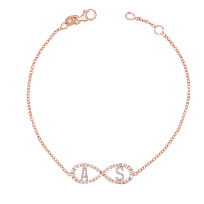 Diamond Infinity Letter Bracelet - Lotus Diamond
