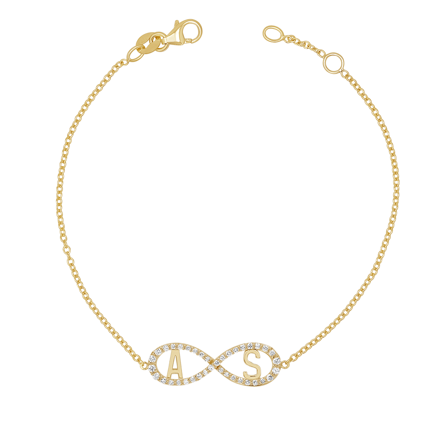 Diamond Infinity Letter Bracelet - Lotus Diamond