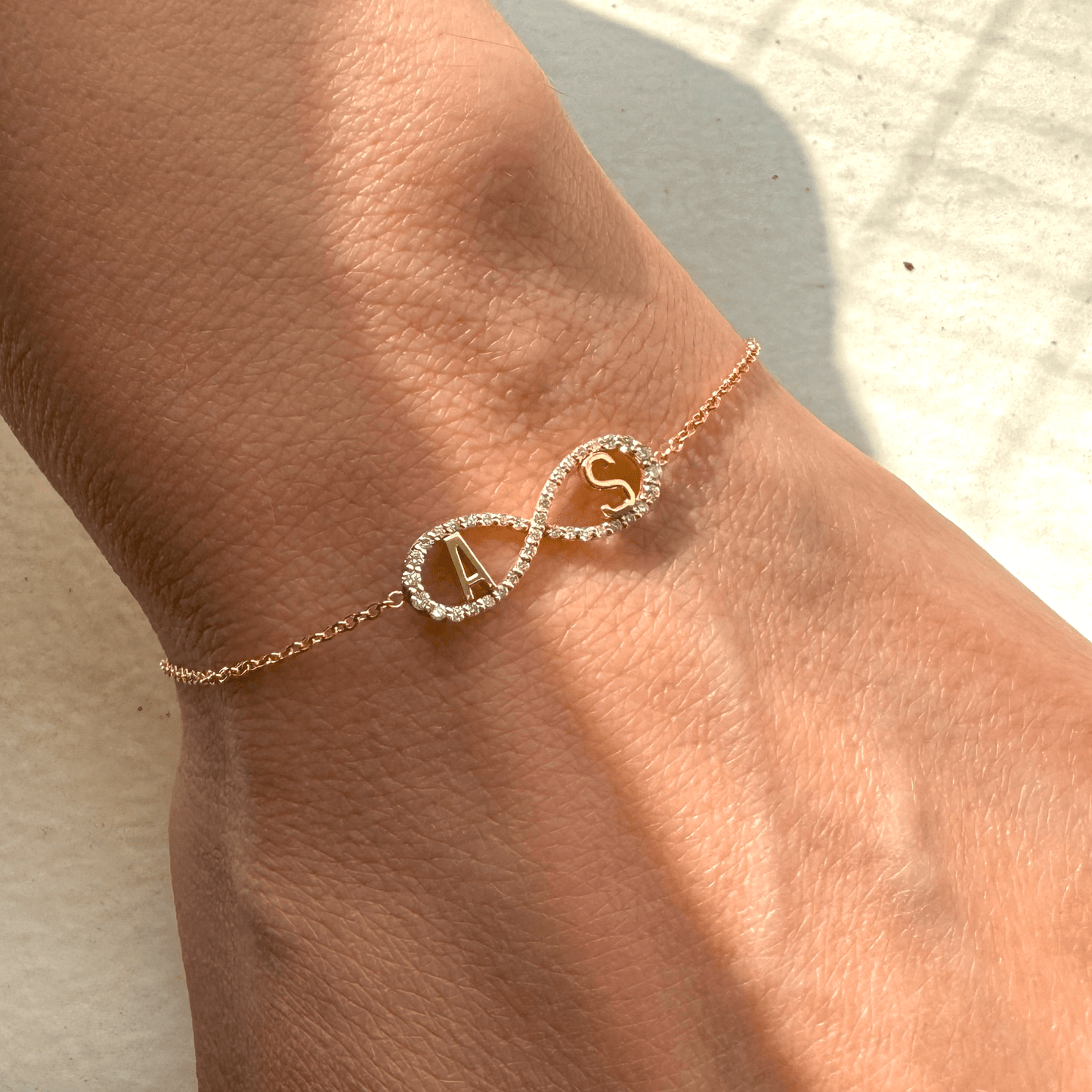 Diamond Infinity Letter Bracelet - Lotus Diamond