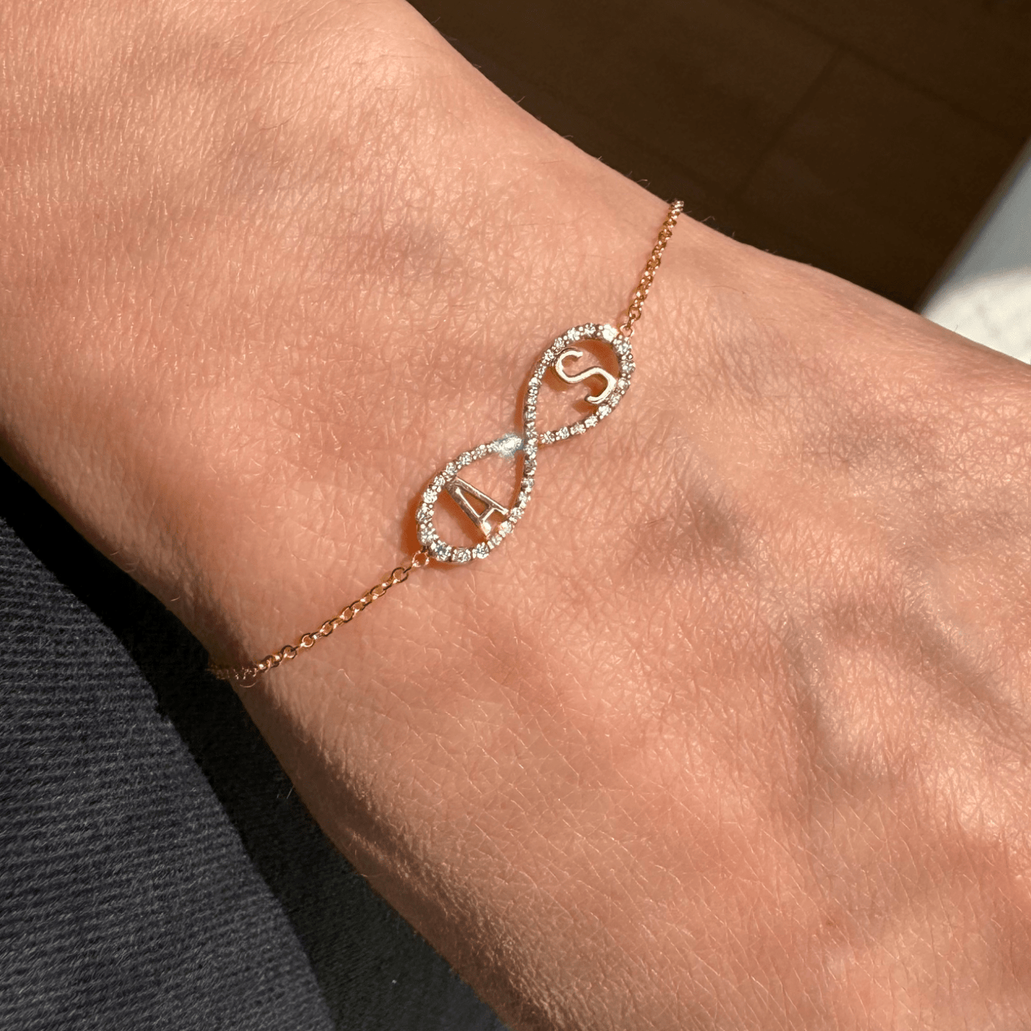 Diamond Infinity Letter Bracelet - Lotus Diamond