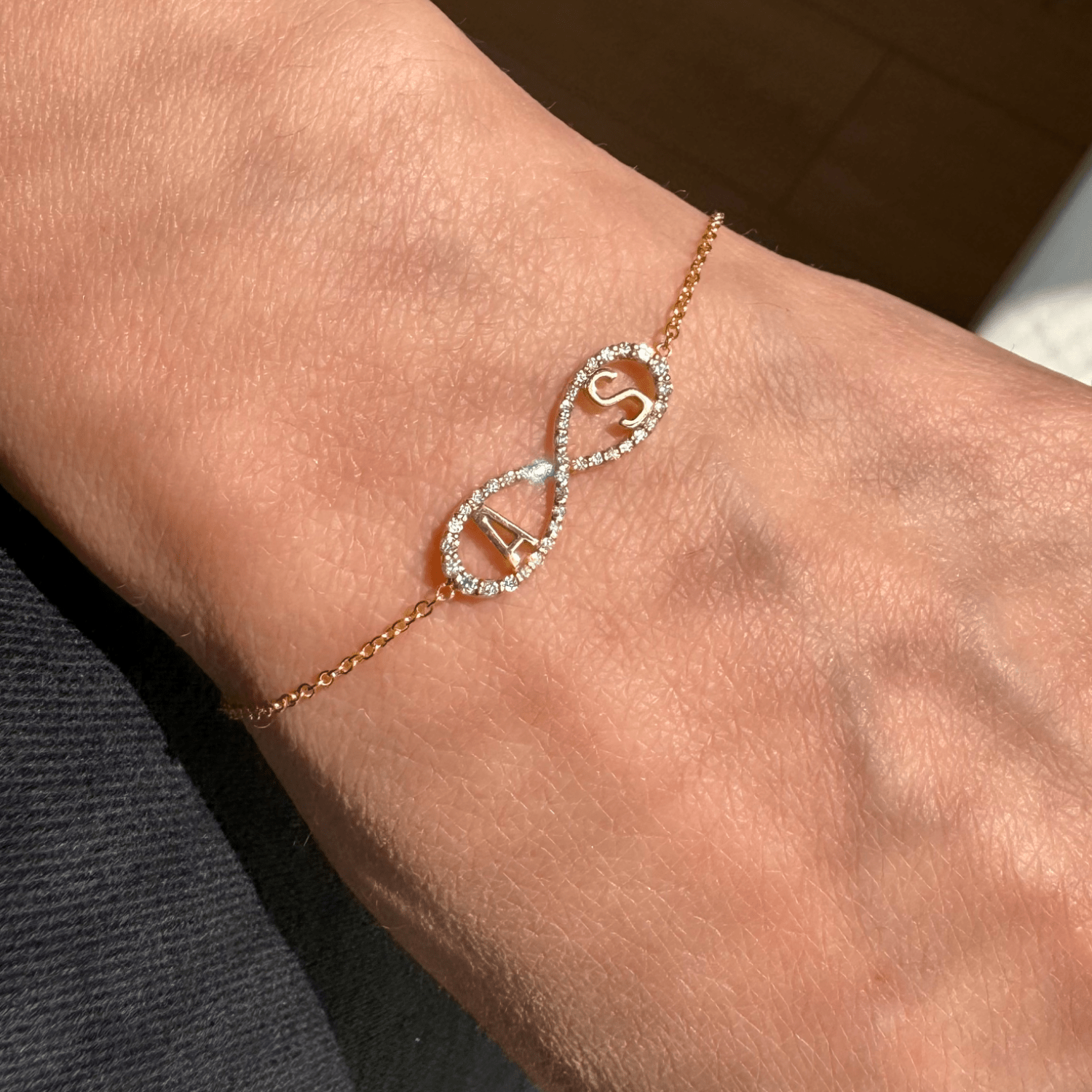 Diamond Infinity Letter Bracelet - Lotus Diamond