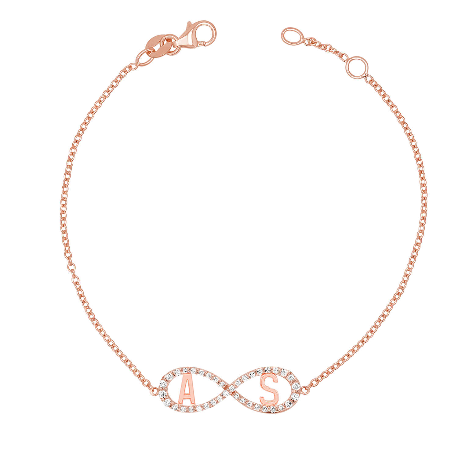 Diamond Infinity Letter Bracelet - Lotus Diamond
