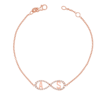 Diamond Infinity Letter Bracelet - Lotus Diamond
